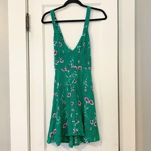 Free People green floral dotted dress